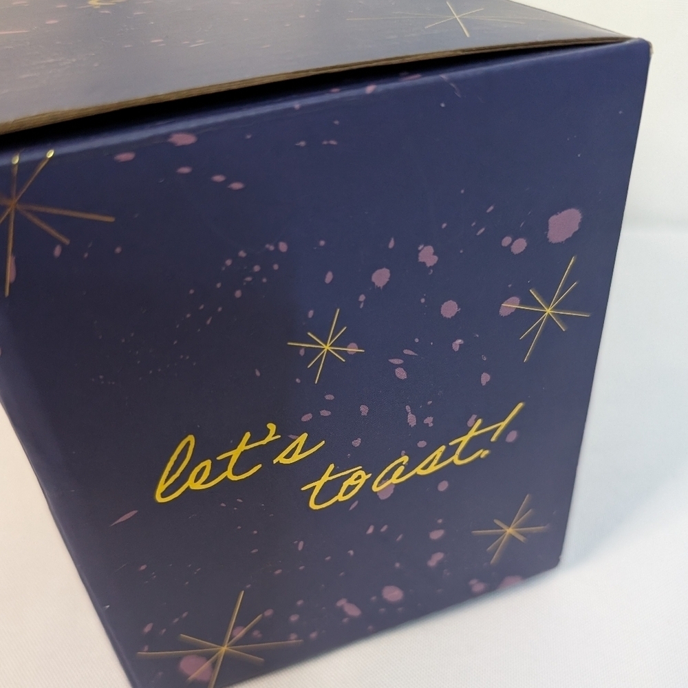 Chic & Tonic Limited Edition Gold Rimmed Cocktail Glasses Let's Toast Set New - Picture 10 of 10